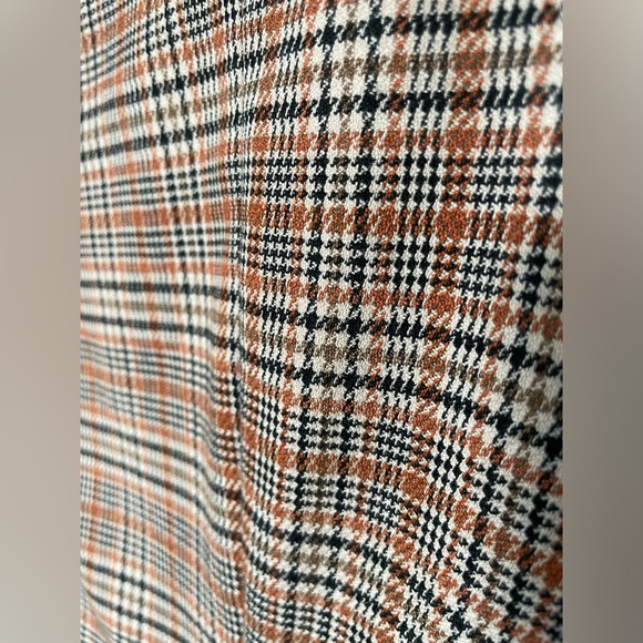 *5/$20 or 3/$15* Brown Plaid Long Sleeve Button Up Mini Dress - Picture 5 of 5